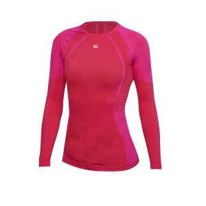 PALMER Camiseta femenina de manga larga con fibra de carbono fucsia