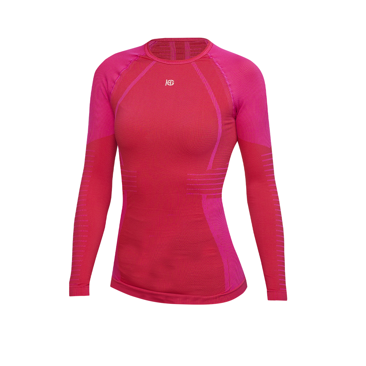 PALMER Camiseta femenina de manga larga con fibra de carbono fucsia - Imagen 2