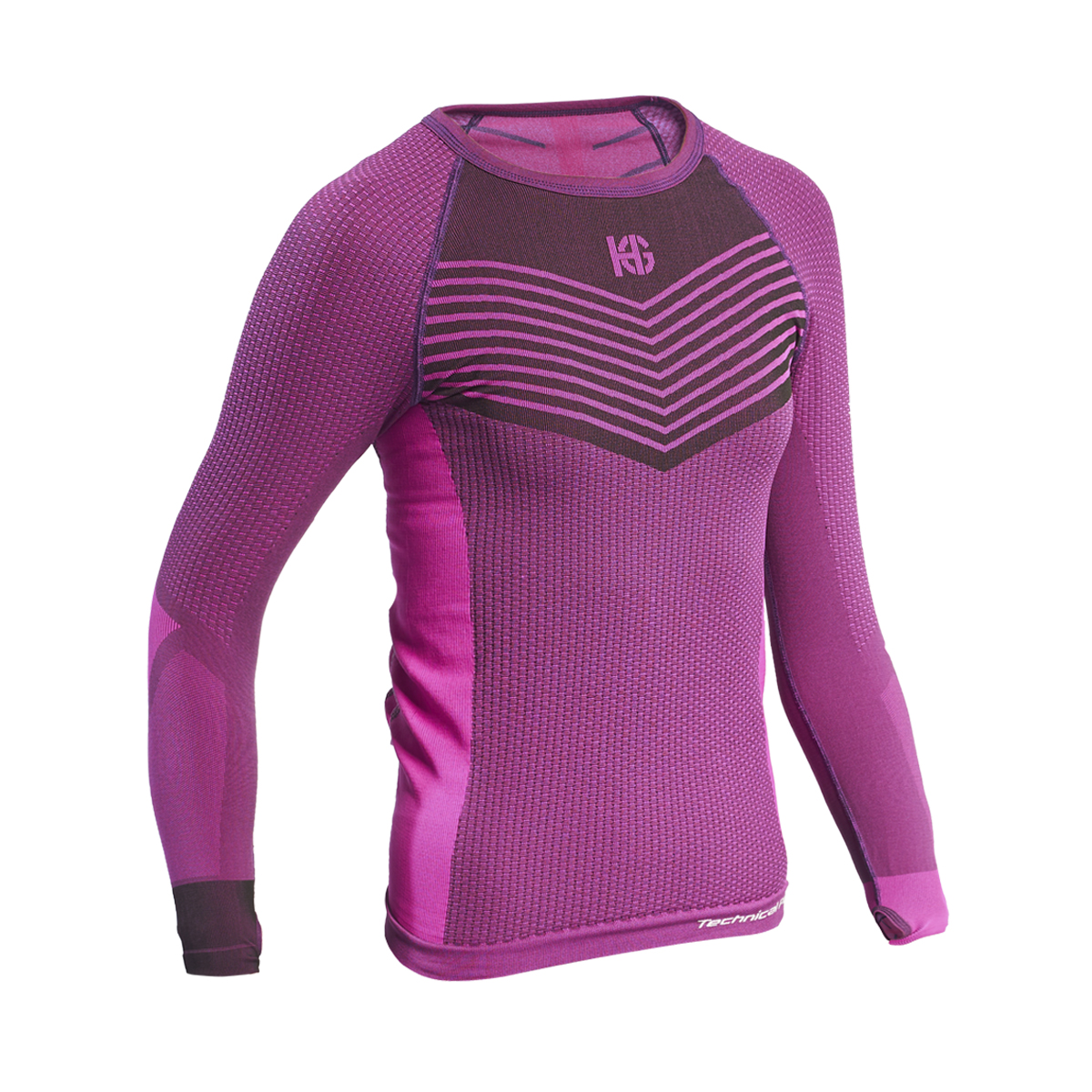 SENJA Camiseta femenina de manga larga con fibra de carbono fucsia - Imagen 2