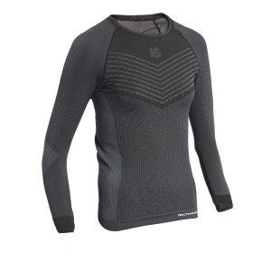 SENJA Camiseta femenina de manga larga con fibra de carbono gris
