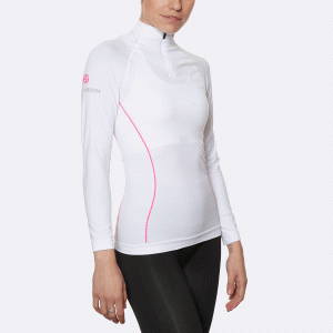COAL Camiseta femenina de manga larga con fibra de carbono blanco