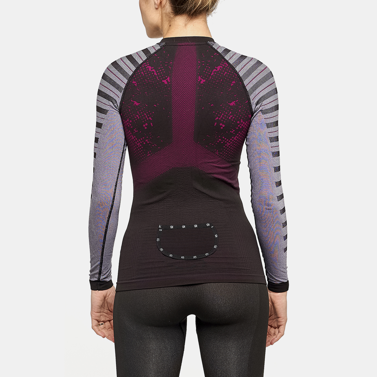 JET Camiseta femenina de manga larga con cremallera con fibra de carbono morado - Imagen 3