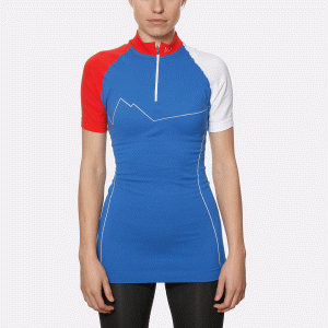 VOLTA Camiseta de manga corta con fibra de carbono azul