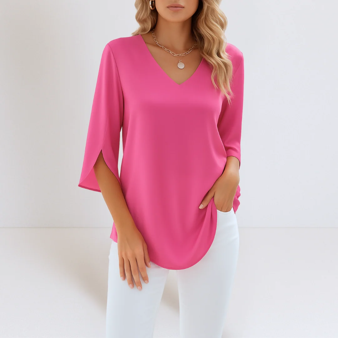 Sophie™ | Elegante blusa con escote en pico y mangas abiertas - Imagen 3