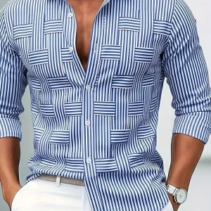 Emerson | Camisa de hombre a rayas vintage de manga larga