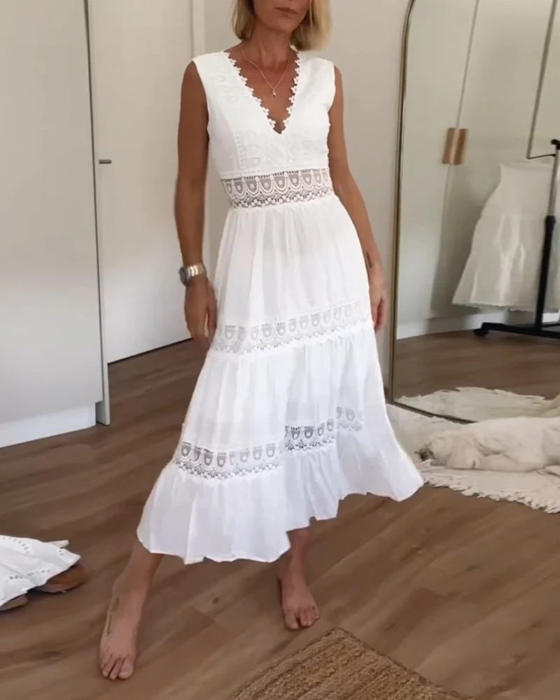 Kim | Vestido de encaje con escote en V - Imagen 2