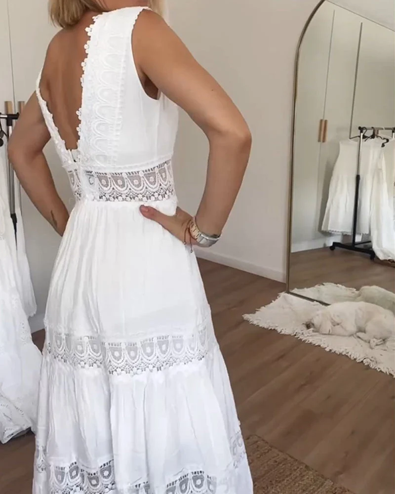 Kim | Vestido de encaje con escote en V - Imagen 3