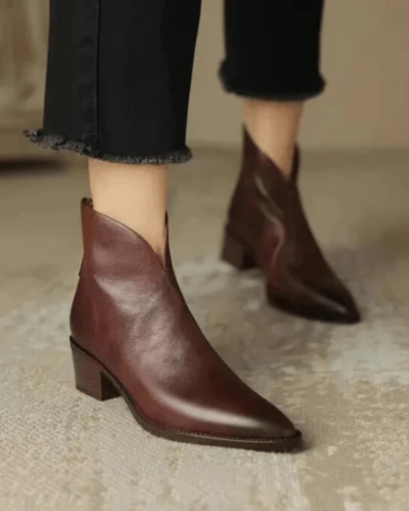 Lina - Botas elegantes de tacón de bloque hasta la rodilla para mujer - Imagen 5
