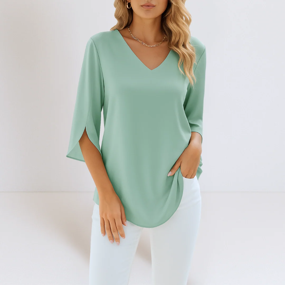 Sophie™ | Elegante blusa con escote en pico y mangas abiertas - Imagen 4