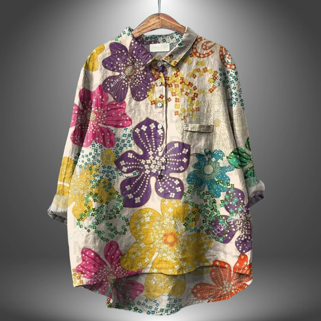 Virginia | Camisa floral artesanal para mujer - Imagen 7