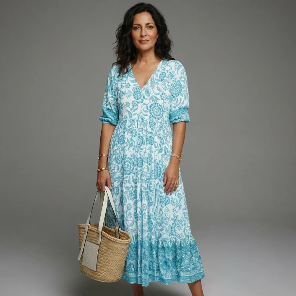 Nora - Vestido veraniego mujer estampado floral con escote V para Mujer - Imagen 6