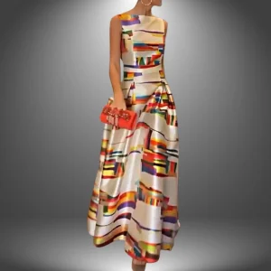 Lotte | Vestido largo atrevido con estampado geométrico