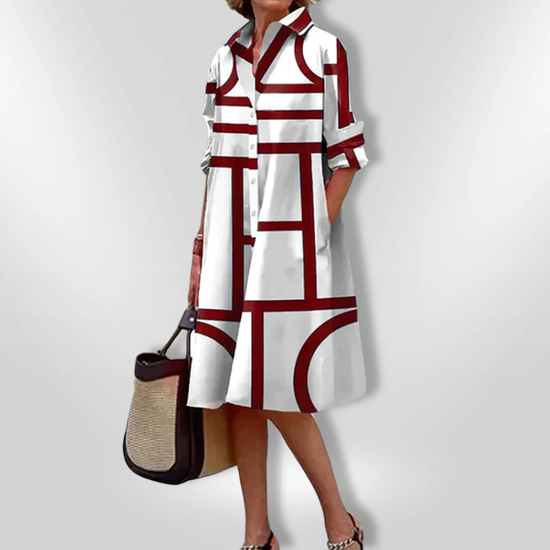 Helena | Vestido midi con estampado geométrico para Mujer - Imagen 3