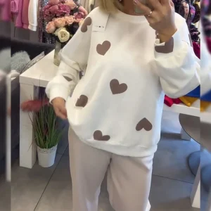 Mila – Suéter de mezcla de algodón con corazones