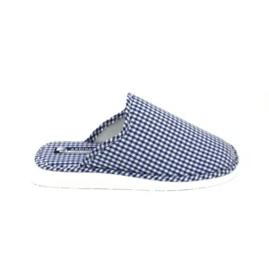 Zapatilla Para Casa En Cuadros De Vichy Descalzas Con Suela De Goma