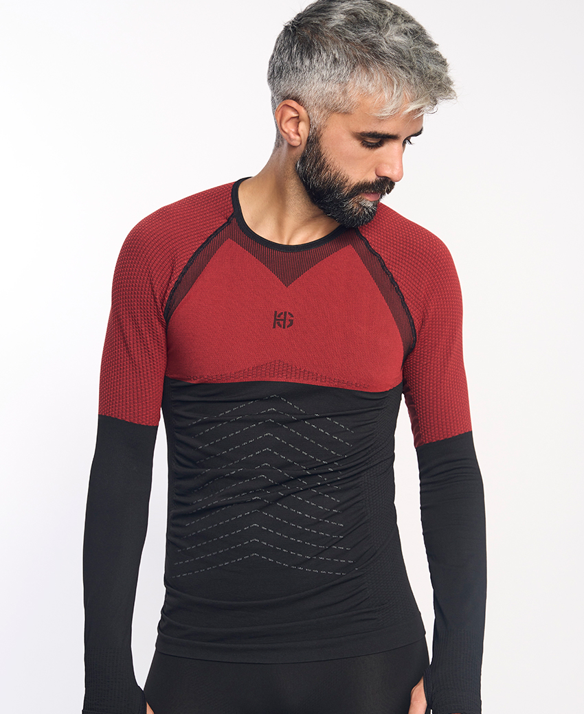 ANDOYA · Primera capa termorreguladora para esquí y outdoor | Rojo - Imagen 2