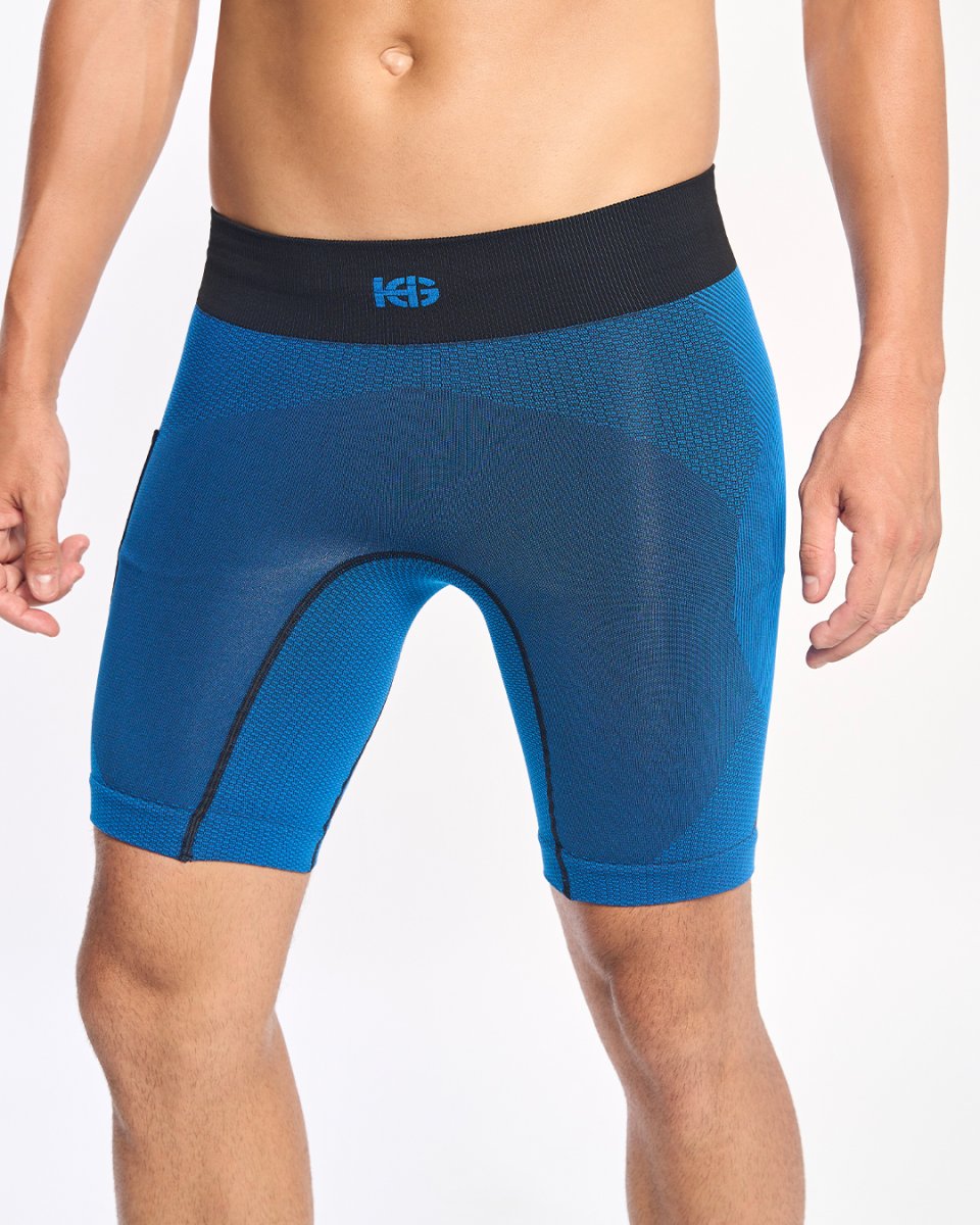 ARDEN · Short técnico seamless para running y trail | Azul - Imagen 2