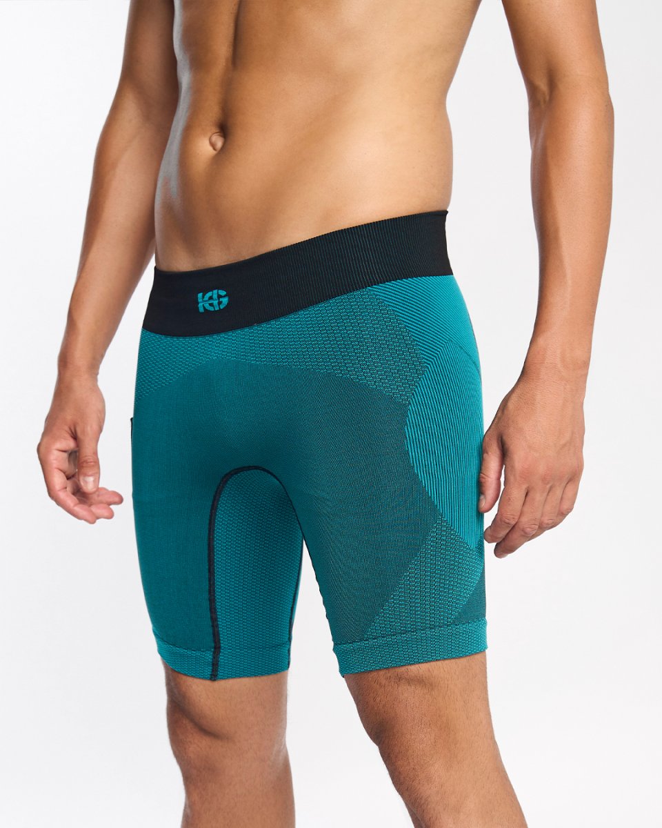ARDEN · Short técnico seamless para running y trail | Turquesa - Imagen 2
