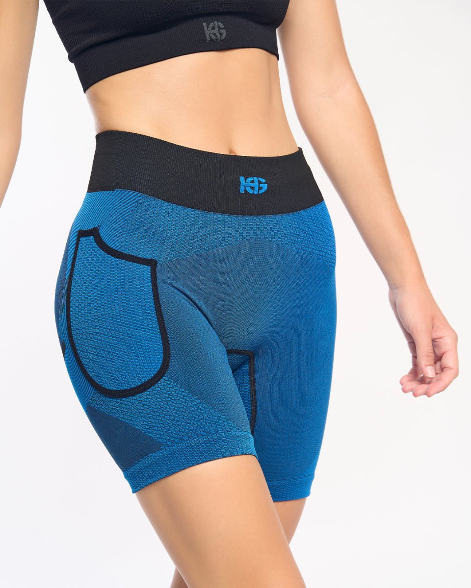ARDEN · Short técnico seamless para running y trail | Azul - Imagen 3