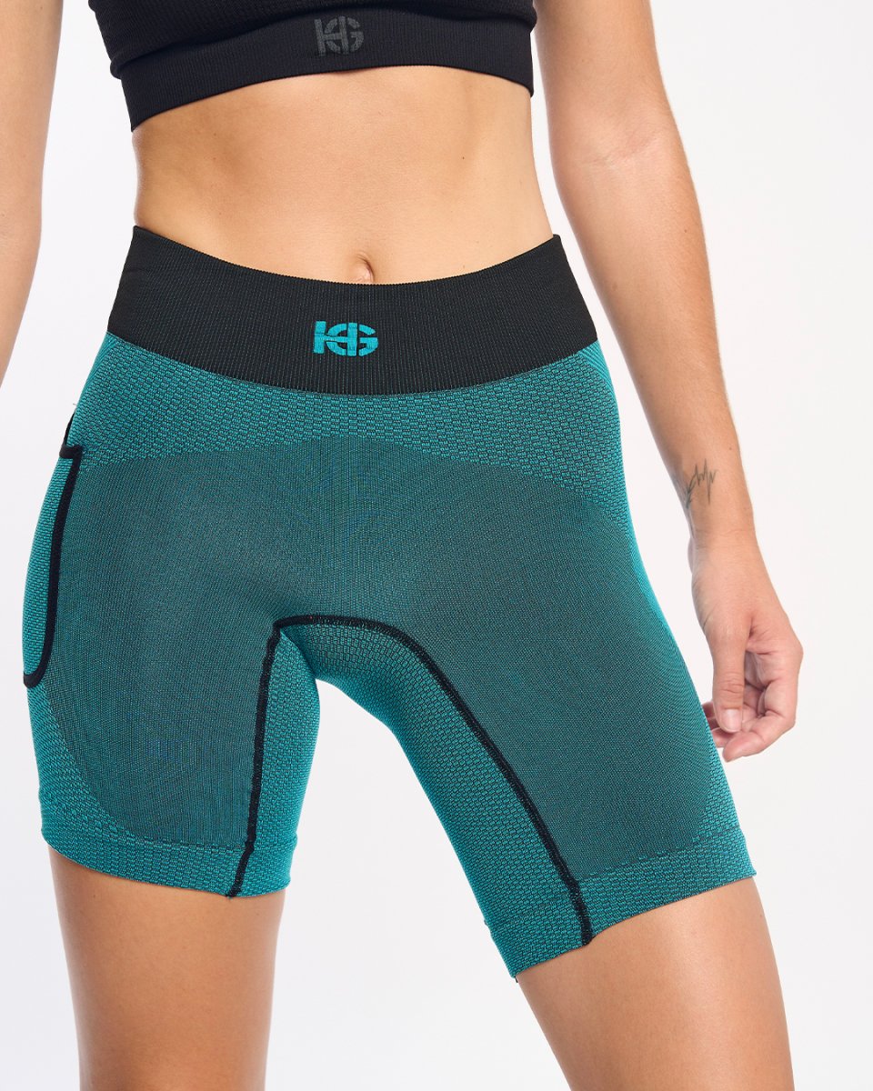 ARDEN · Short técnico seamless para running y trail | Turquesa - Imagen 3