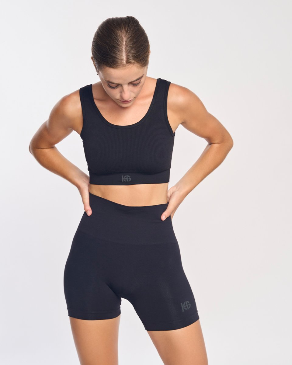 ARYS · Malla corta seamless para yoga y fitness | Negro - Imagen 2