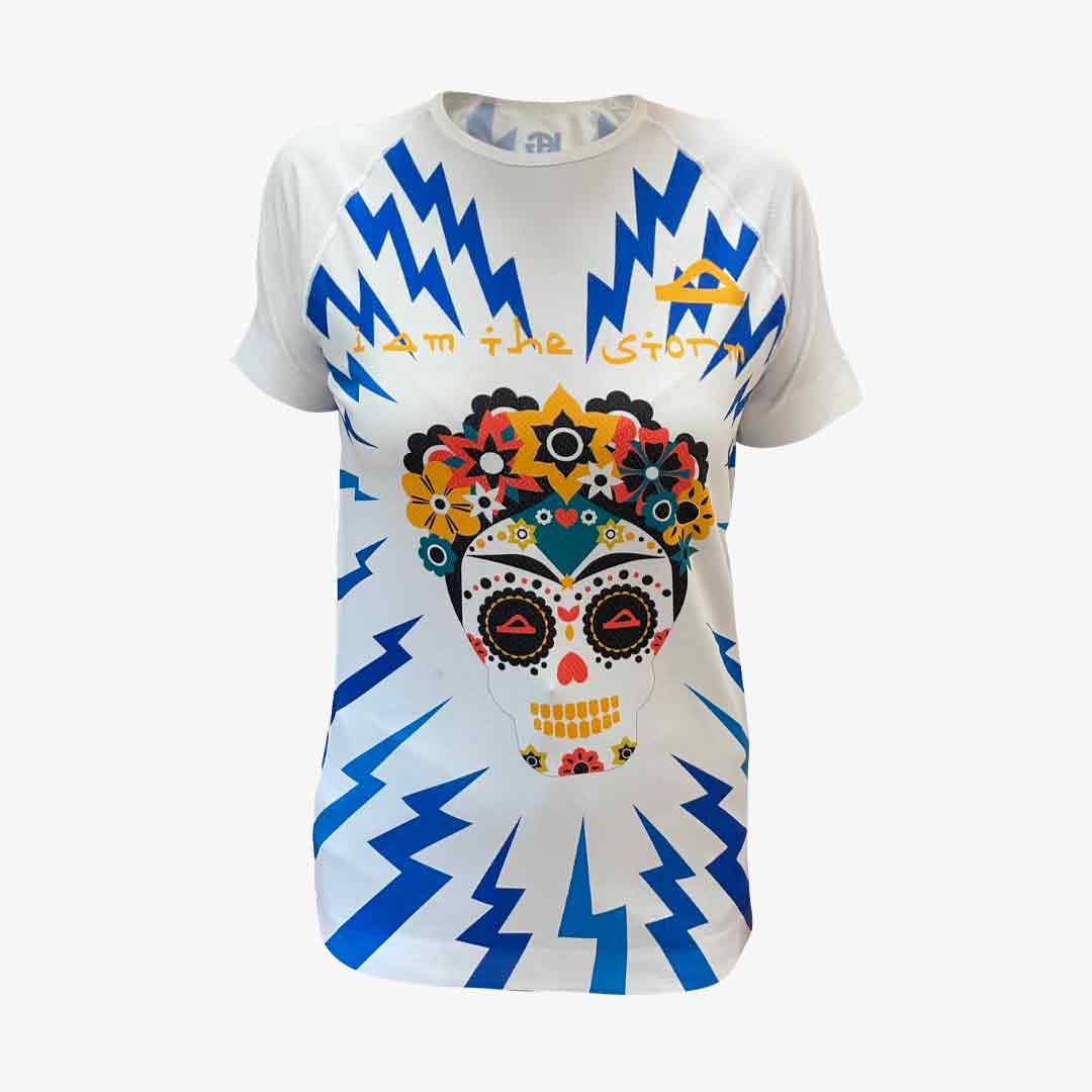 AZARA STORM · Camiseta estampada ultraligera para calor e indoor | Azul - Imagen 2