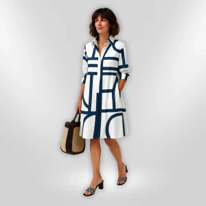 Helena | Vestido midi con estampado geométrico para Mujer