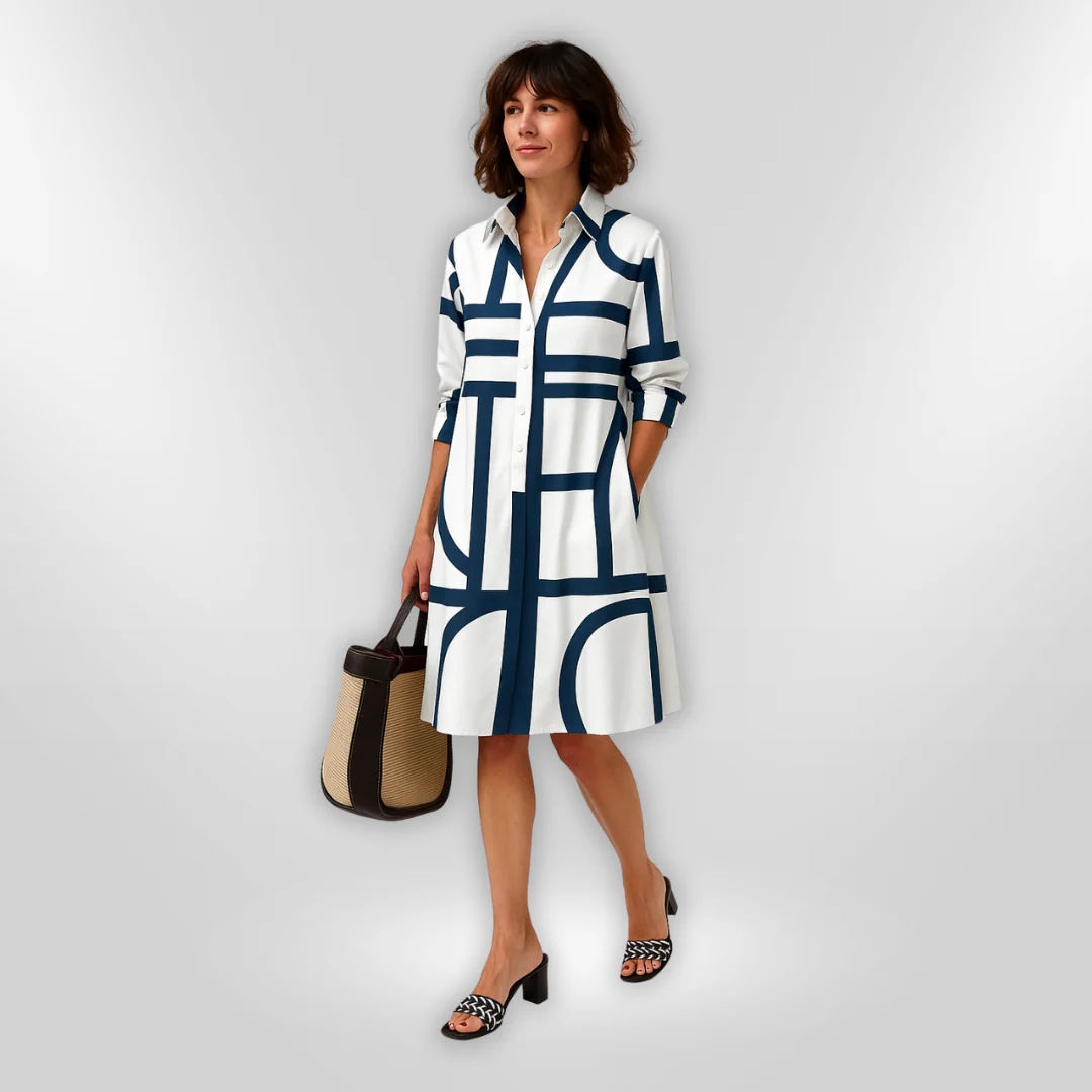 Helena | Vestido midi con estampado geométrico para Mujer - Imagen 2