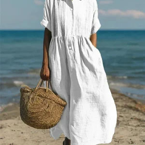 Arianne | Vestido Camisón Fluido de Algodón Elegante para Mujer