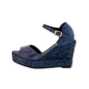 Alpargata Vera Peep Toe Azul – La Valeta