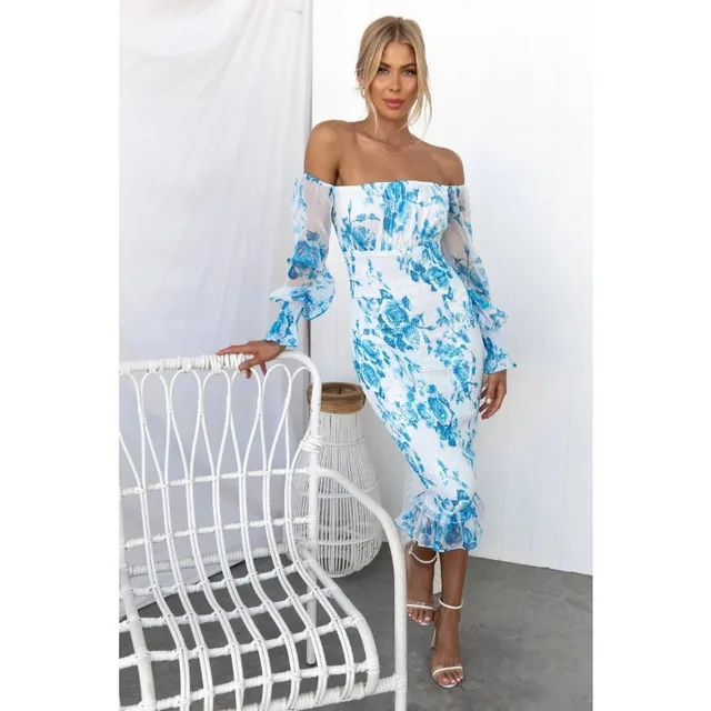 Regina ™ vestido floral sin hombros - Imagen 2