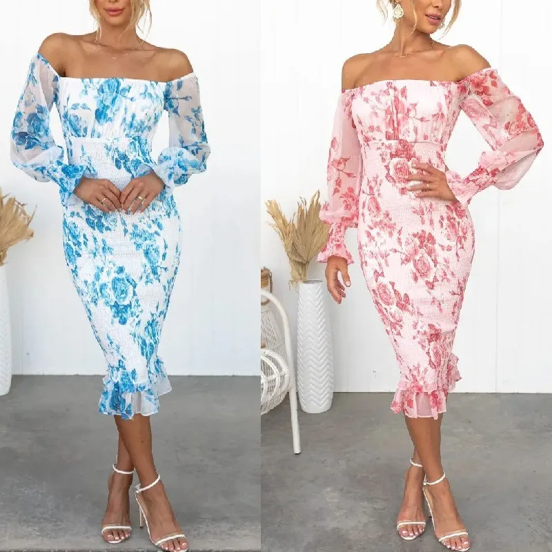 Regina ™ vestido floral sin hombros - Imagen 4