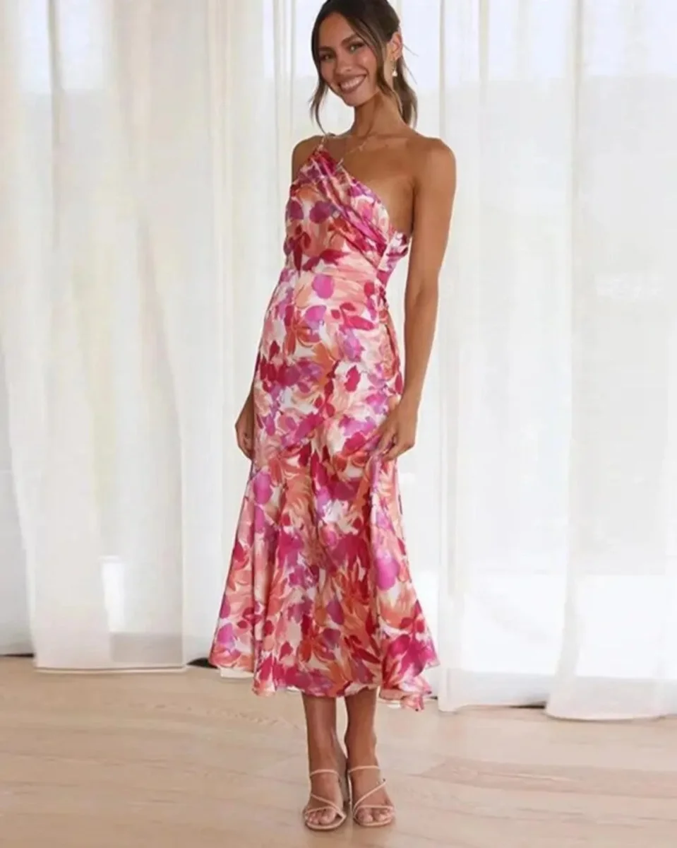 Sienna - Vestido maxi floral asimétrico para mujer - Imagen 2