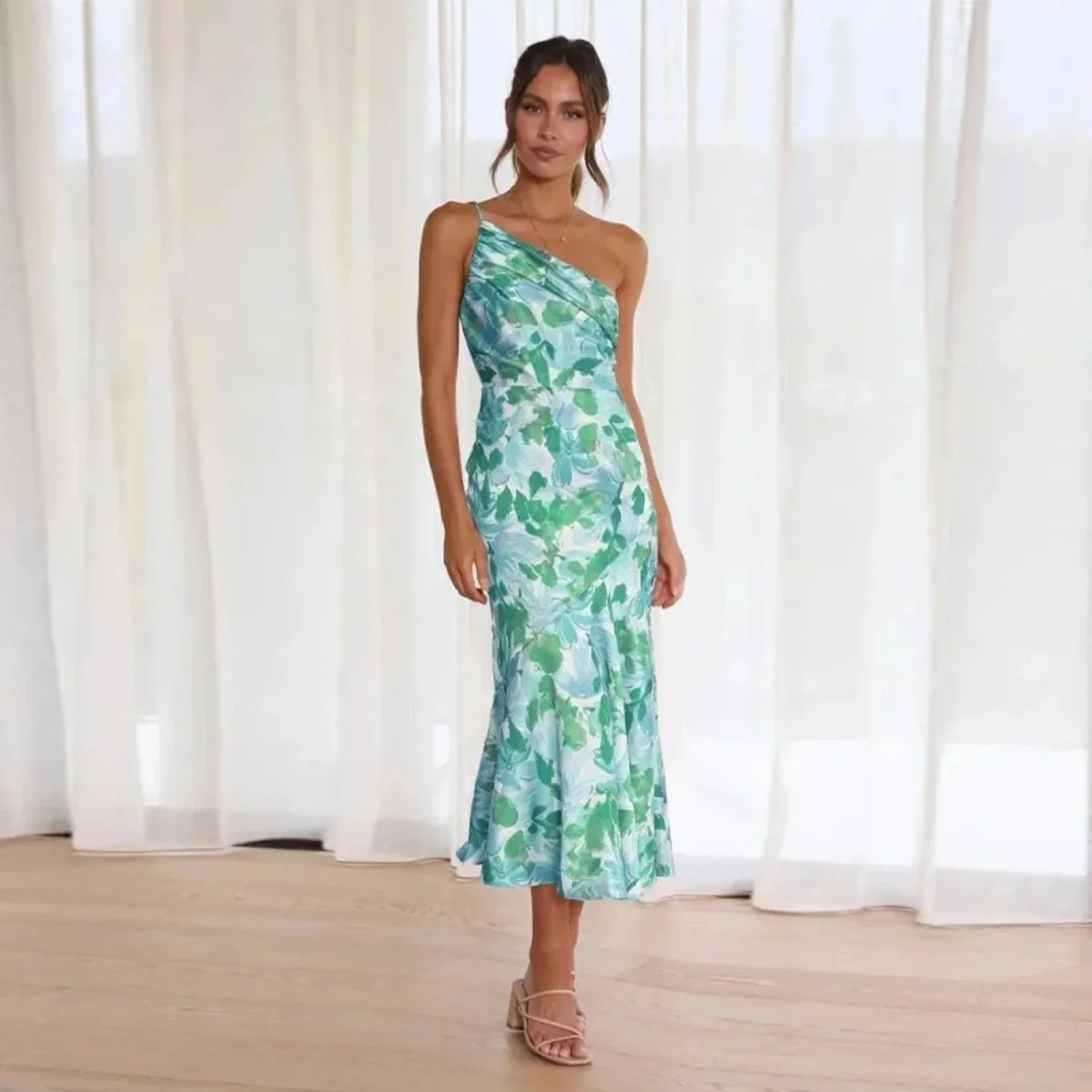 Sienna - Vestido maxi floral asimétrico para mujer - Imagen 3