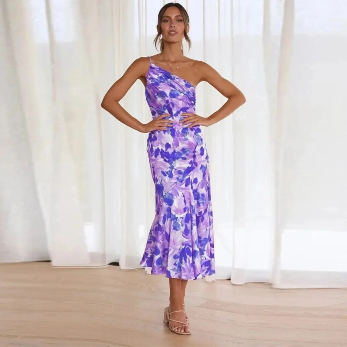 Sienna - Vestido maxi floral asimétrico para mujer - Imagen 6