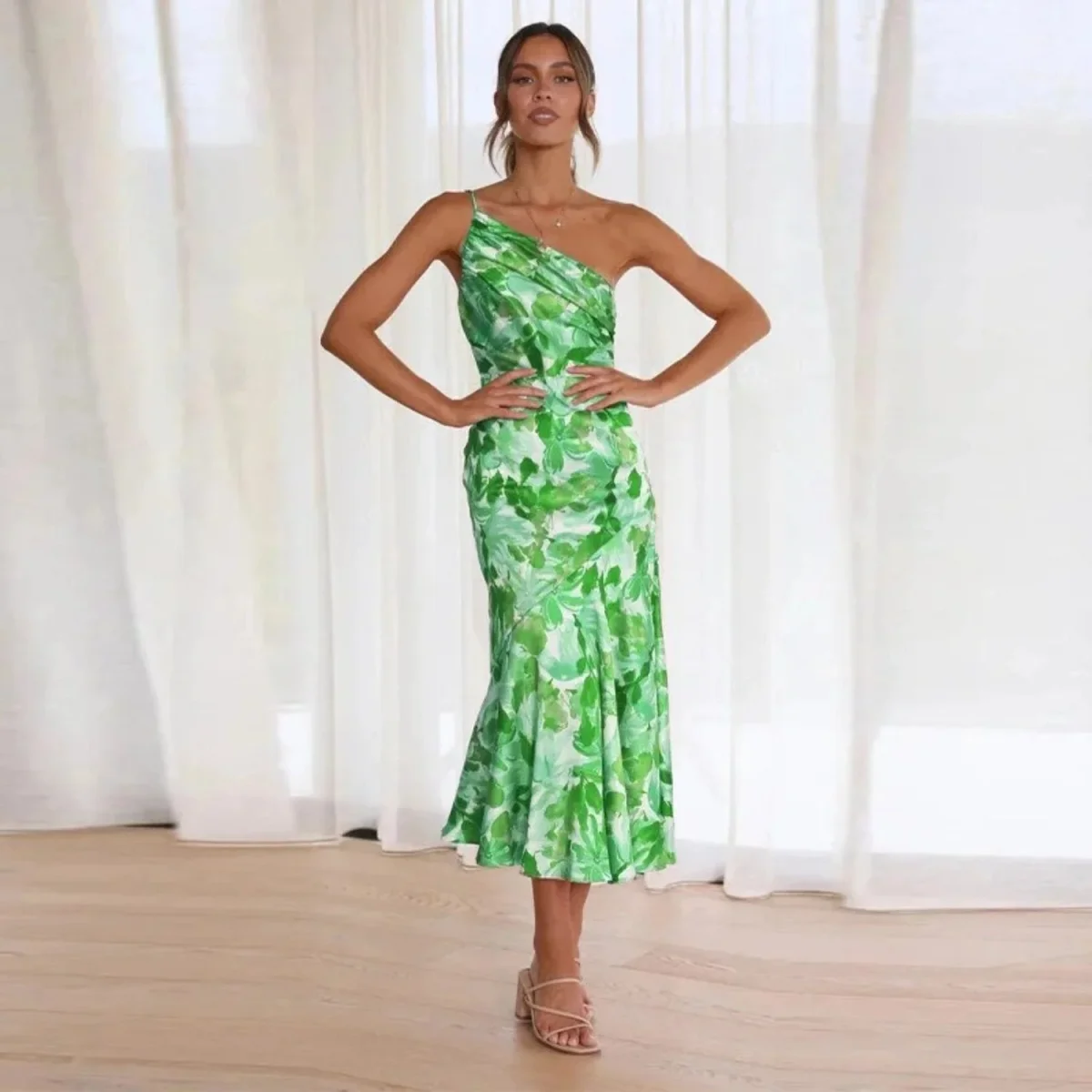 Sienna - Vestido maxi floral asimétrico para mujer - Imagen 5