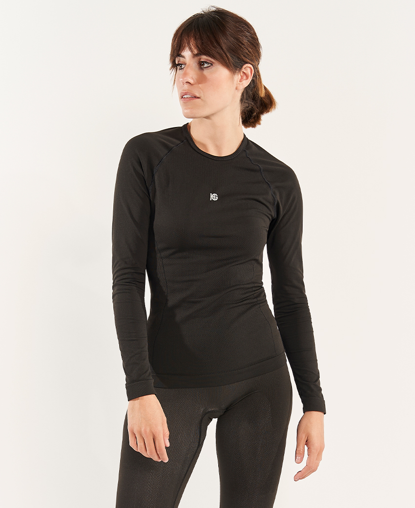 BASIS · Camiseta térmica polivalente para frío y entretiempo | Negro - Imagen 2