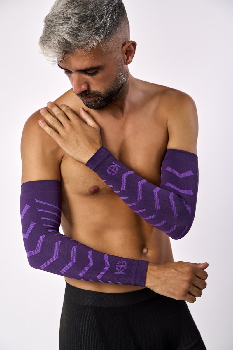 BONE · Manguitos técnicos con fibra de carbono para deporte | Lavanda - Imagen 5