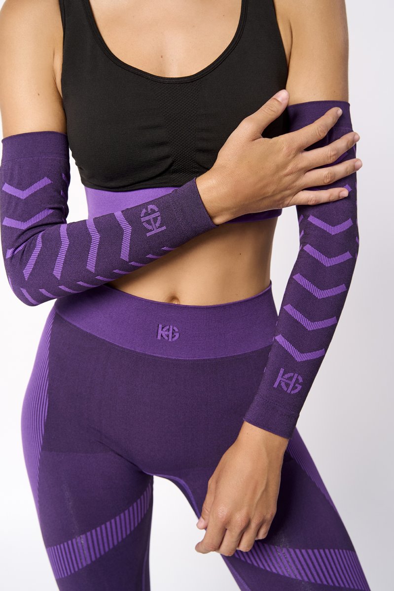 BONE · Manguitos técnicos con fibra de carbono para deporte | Lavanda - Imagen 2
