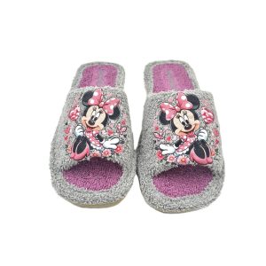 Zapatilla de casa abierta de toalla con adorno de Mickey Mouse