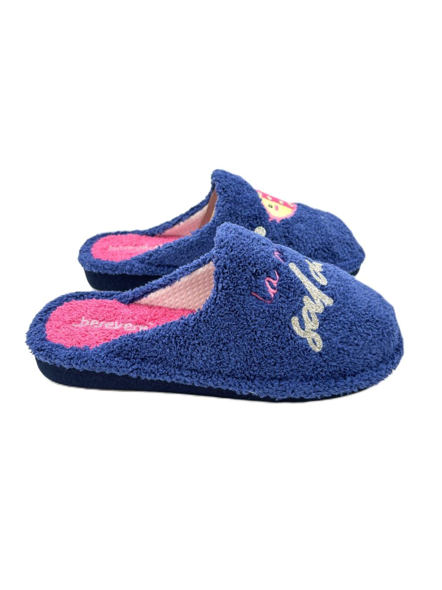 Zapatilla de casa cerrada de toalla con adorno de pez y letras “la mar” - Imagen 3