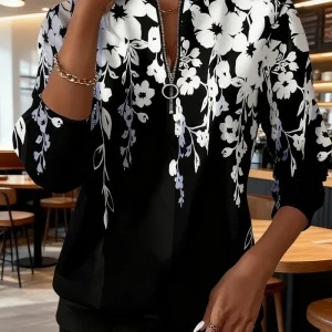Marci | Sudadera estampada con media cremallera y cuello