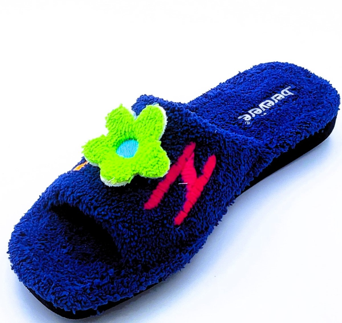 Zapatilla de Casa abierta por delante de Toalla y con flores bordadas - Imagen 4