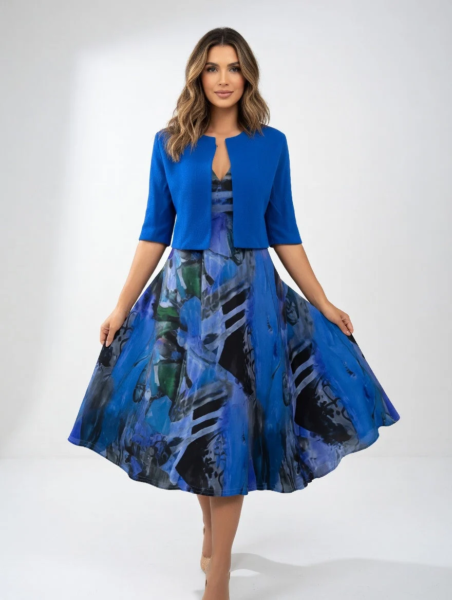 Maéliane - Vestido midi impreso elegante fluido para Mujer - Imagen 5