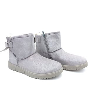 Bota con cremallera plateada y listón decorativo Gore-Tex