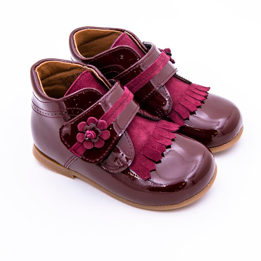 Bota Velcro Flor Charol - Imagen 2