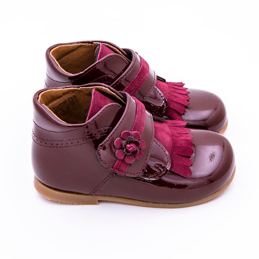 Bota Velcro Flor Charol - Imagen 3