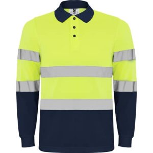 Polo bicolor alta visibilidad manga larga