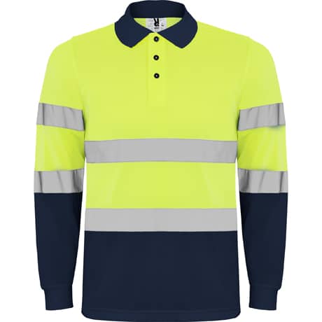 Polo bicolor alta visibilidad manga larga - Imagen 2