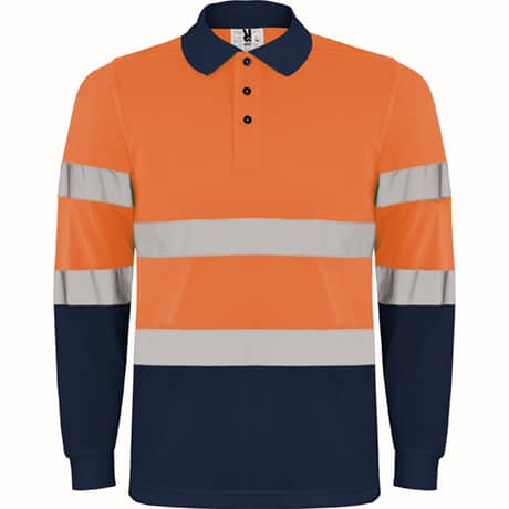 Polo bicolor alta visibilidad manga larga - Imagen 4